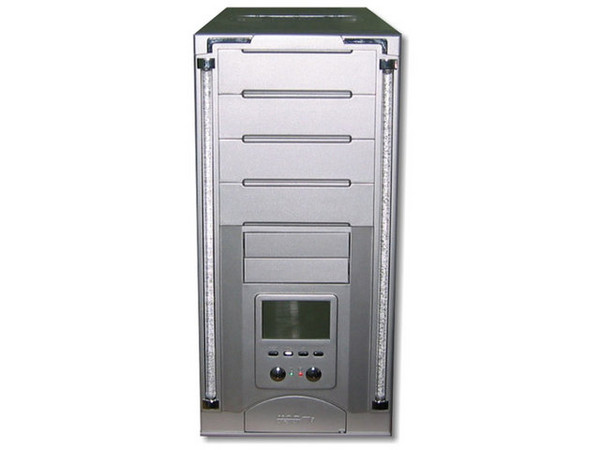 Gabinete 712 ATX Plateado con control frontal, fuente de 400W y Acrilico con Ventilador.