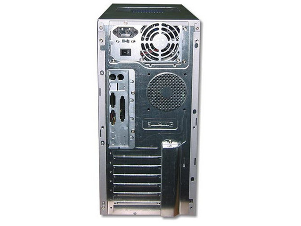 Gabinete 712 ATX Plateado con control frontal, fuente de 400W y Acrilico con Ventilador.