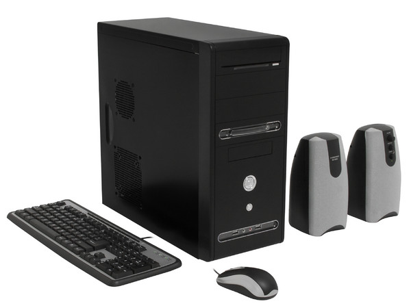 KIT 931PA de Gabinete, Teclado, Mouse y Bocinas. Color Negro