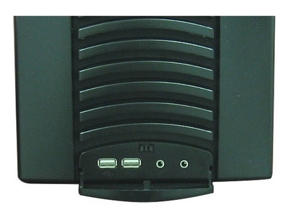 Gabinete AXIO Negro, ATX con fuente de 480Watts y Acrílico con Ventilador.