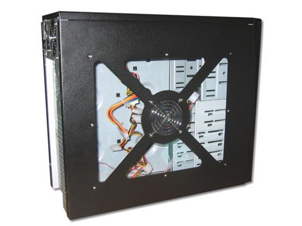 Gabinete AXIO Negro, ATX con fuente de 480Watts y Acrílico con Ventilador.