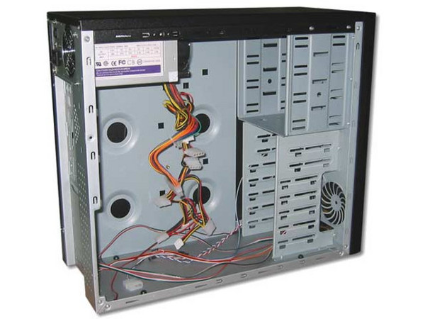 Gabinete AXIO Negro, ATX con fuente de 480Watts y Acrílico con Ventilador.