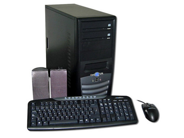 KIT L8010 de Gabinete (400W), Teclado, Mouse y Bocinas. Color Negro