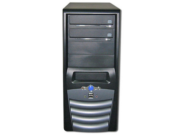 KIT L8010 de Gabinete (400W), Teclado, Mouse y Bocinas. Color Negro