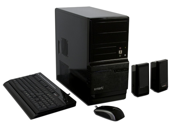 KIT Smarti de Gabinete (450W), Teclado, Mouse y Bocinas. Color Negro