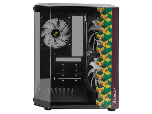 Gabinete Gamer Ocelot Black Mizu, Micro-ATX, (No Incluye Fuente de Poder), Incluye 3 Ventiladores RGB, Color Negro.