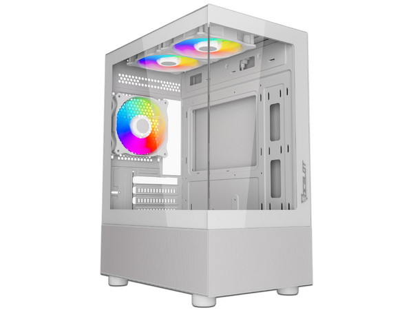 Gabinete Ocelot GLASS EW7, Micro-ATX, Mid-Tower, (No Incluye Fuente de Poder), Color Blanco.
