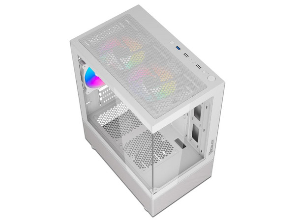 Gabinete Ocelot GLASS EW7, Micro-ATX, Mid-Tower, (No Incluye Fuente de Poder), Color Blanco.