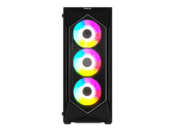Gabinete Gamer Ocelot Polygon-E5, ATX (Sin fuente de poder). Color Negro.