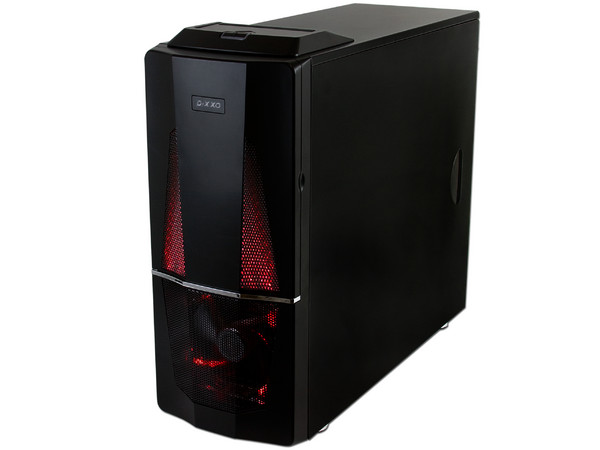 Gabinete Pixxo Gamer CG-9203 con Ventilador lateral de 220mm y Leds Rojos (no incluye fuente de poder) Color Negro