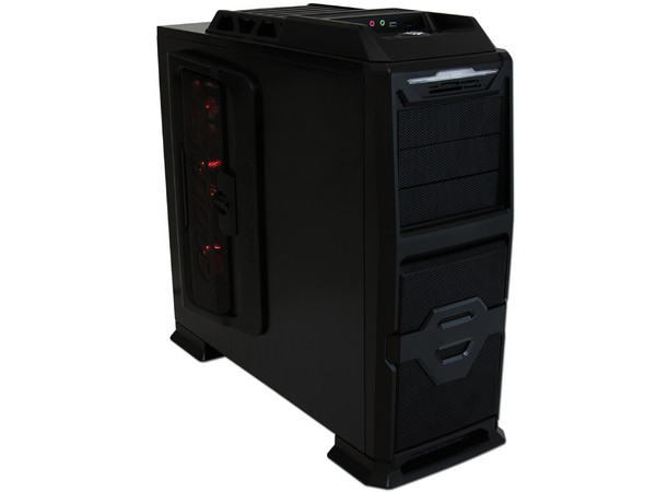 Gabinete Gamer PIXXO CG-9801 con Leds Rojos y Ventilación, (No incluye fuente de poder) Color Negro 