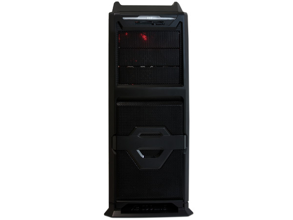 Gabinete Gamer PIXXO CG-9801 con Leds Rojos y Ventilación, (No incluye fuente de poder) Color Negro 