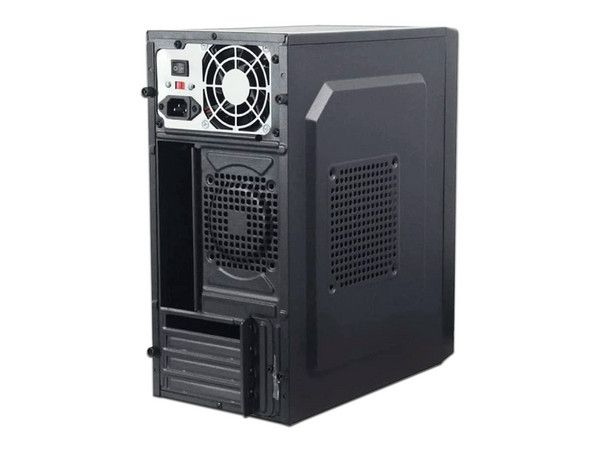 Gabinete Quaroni QCMT-08, Micro-ATX, (Incluye fuente de 500W). Color Negro.