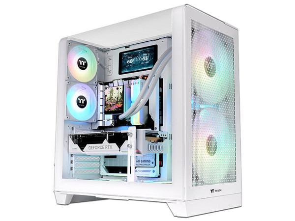 Gabinete Thermaltake View 390 Air, Mid Tower, ATX, Panel de Cristal Templado, (No Incluye Fuente de Poder), Color Blanco.