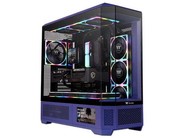 Gabinete Thermaltake View 600 TG, Full Tower, E-ATX, (sin fuente de poder), Cristal templado, Color Morado.