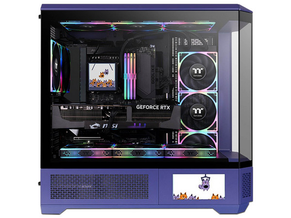 Gabinete Thermaltake View 600 TG, Full Tower, E-ATX, (sin fuente de poder), Cristal templado, Color Morado.