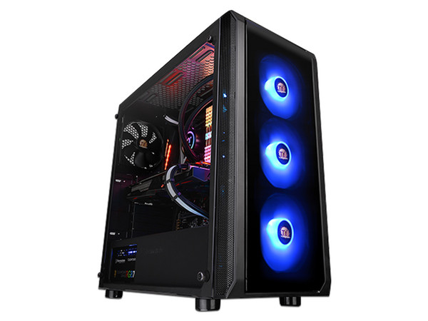 Gabinete Thermaltake Versa J23 TG RGB, ATX (sin fuente de poder). Color Negro.