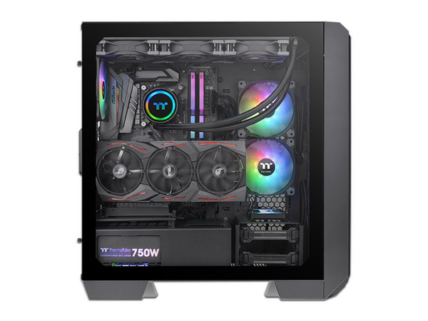 Gabinete Gamer Thermaltake Mid-Tower View 300 MX, ARGB, ATX, (No incluye fuente de poder). Color Negro.