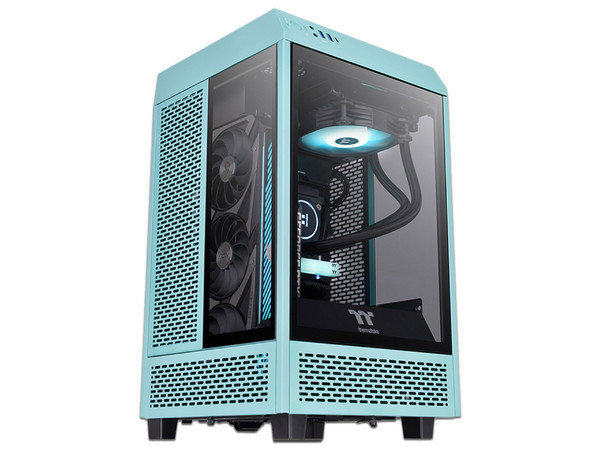 Gabinete THERMALTAKE The Tower 100, Micro Tower, No Incluye Fuente de Poder. Color Turquesa.