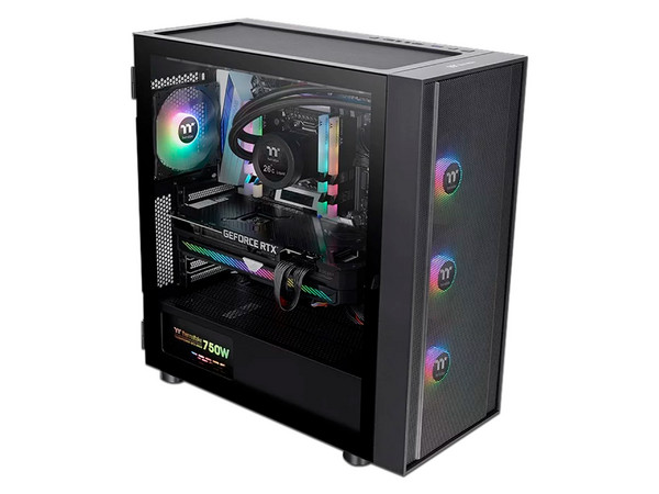 Gabinete Thermaltake H570, Mid-Tower, E-ATX, (sin fuente de poder). Color Negro.