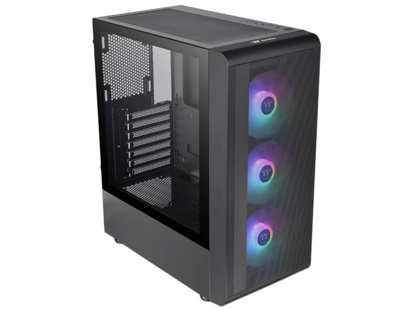 Gabinete Thermaltake S200 TG ARGB, Mid-Tower, Micro-ATX, (No incluye Fuente de Poder), Color Negro.