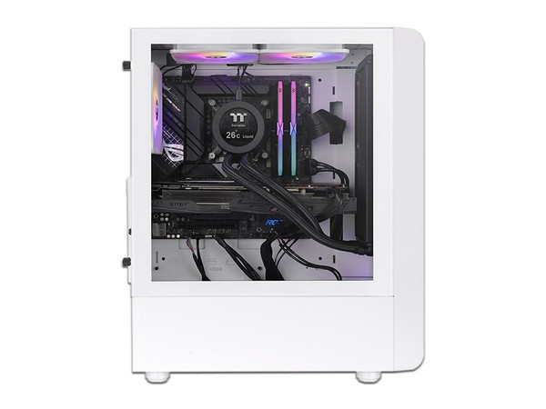 Gabinete Gamer Termaltake S200 TG ARGB Snow, Mid Tower ATX (No incluye fuente de poder). Color Blanco.