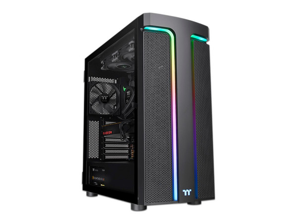 Gabinete Thermaltake H590 TG ARGB, Mid Tower ATX (No incluye fuente de poder). Color Negro.
