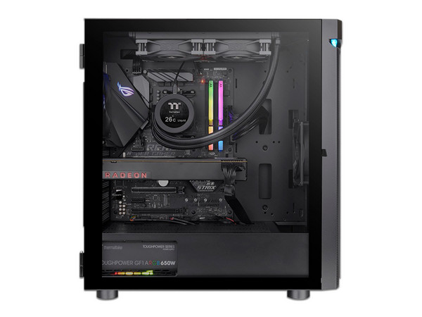 Gabinete Thermaltake H590 TG ARGB, Mid Tower ATX (No incluye fuente de poder). Color Negro.
