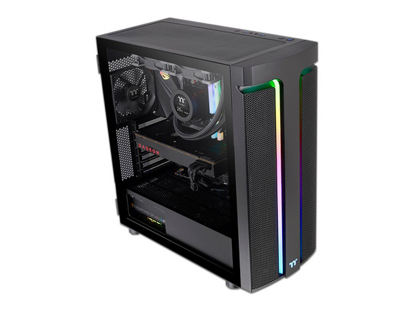 Gabinete Thermaltake H590 TG ARGB, Mid Tower ATX (No incluye fuente de poder). Color Negro.
