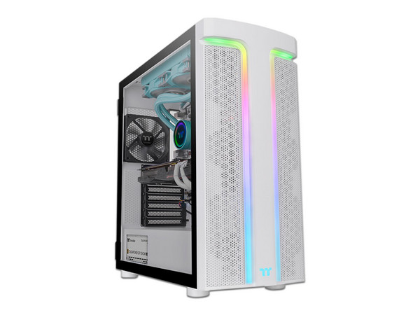 Gabinete Thermaltake H590 TG Snow ARGB, Mid-Tower, ATX, (No Incluye Fuente de Poder), Color Blanco.