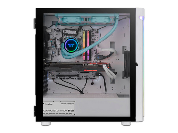 Gabinete Thermaltake H590 TG Snow ARGB, Mid-Tower, ATX, (No Incluye Fuente de Poder), Color Blanco.