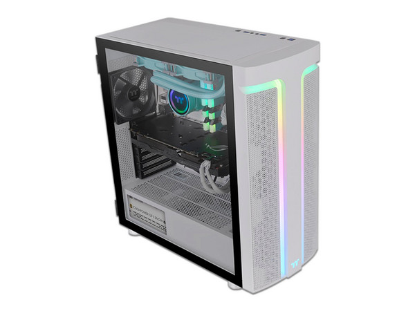 Gabinete Thermaltake H590 TG Snow ARGB, Mid-Tower, ATX, (No Incluye Fuente de Poder), Color Blanco.