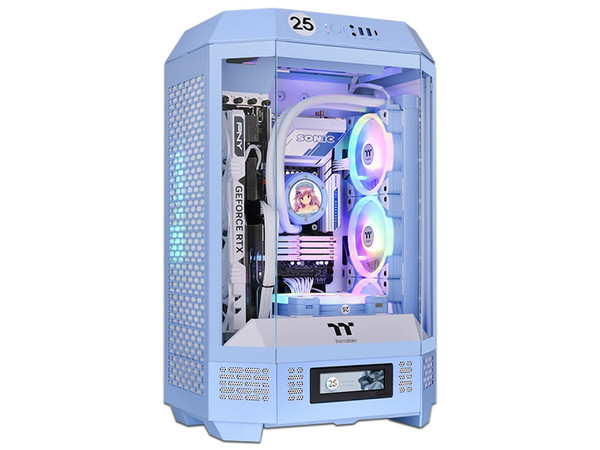 Gabinete Thermaltake The Tower 300, Micro-Tower, Micro-ATX, (No Incluye Fuente de Poder), Color Azul.