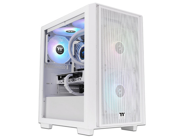Gabinete Thermaltake Versa H16 TG ARGB, Micro Torre, Ventana Lateral, 3 Ventiladores, Color Blanco.