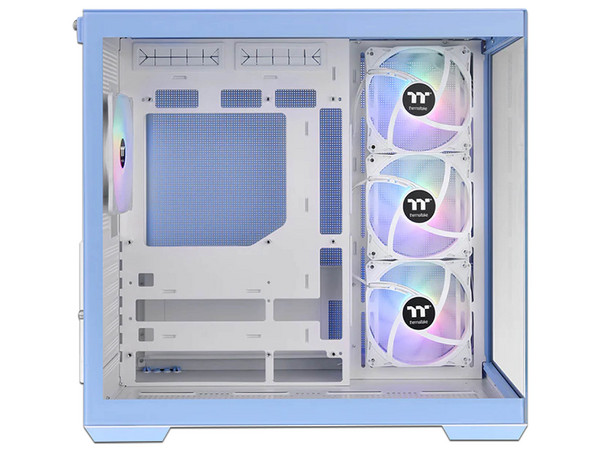 Gabinete Thermaltake View 380 TG ARGB Hydrangea Blue, Mid Tower, ATX, Incluye 4 Ventiladores de 120mm, (No Incluye Fuente de Poder), Color Azul.