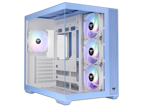 Gabinete Thermaltake View 380 TG ARGB Hydrangea Blue, Mid Tower, ATX, Incluye 4 Ventiladores de 120mm, (No Incluye Fuente de Poder), Color Azul.