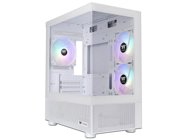Gabinete Thermaltake View 170 TG ARGB Snow, Micro Tower, incluye 3 ventiladores ARGB, panel de vidrio templado, (No incluye fuente de poder), Color Blanco.