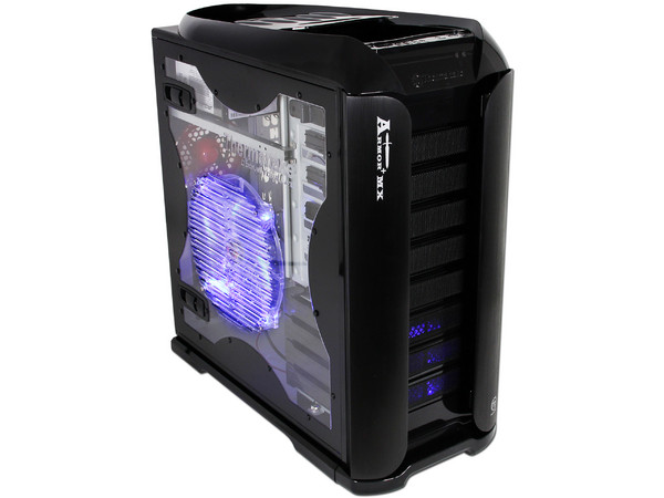 Gabinete Thermaltake Armor+MX con ventilador lateral de 230mm Led Azul. (no incluye fuente de poder) Color Negro