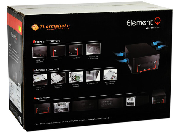 Gabinete Thermaltake Element Q Fuente de 200W, Mini ITX