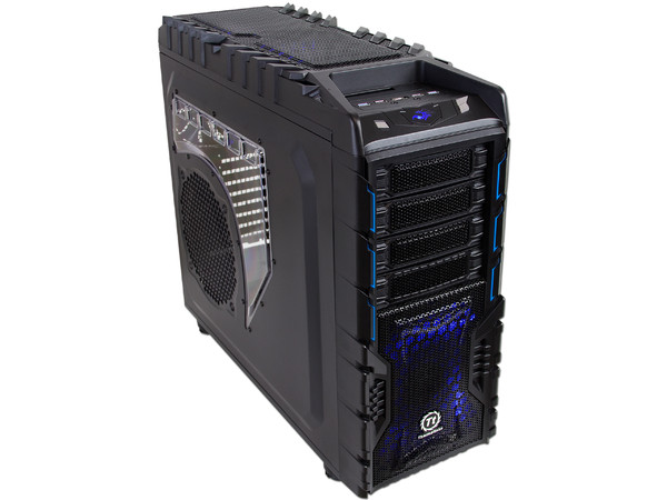 Gabinete Thermaltake Overseer RX-1 con ventilador frontal y superior de 200mm de Leds Azules, con Dual Dock Station para D.D SATA (no incluye fuente de poder) Color Negro