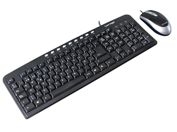 KIT Vorago de Gabinete (500W), Teclado, Mouse y Bocinas. Color Negro