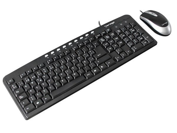 KIT Vorago de Gabinete (500W), Teclado y Mouse. Color Negro