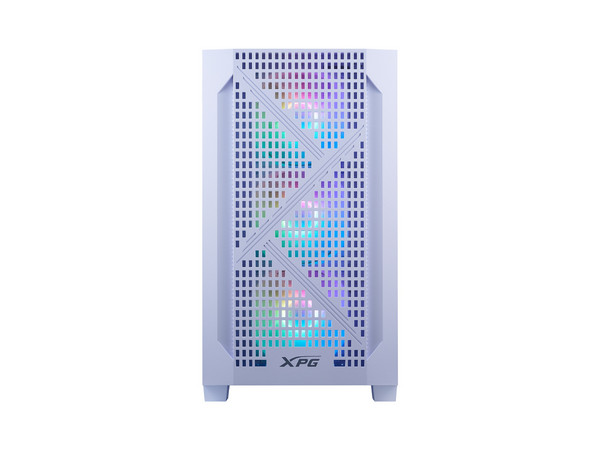 Gabinete XPG Lander 300, Mid Tower, Micro ATX, Incluye 4 Ventiladores ARGB, Panel de Cristal Templado, No Incluye Fuente de Poder. Color Blanco.