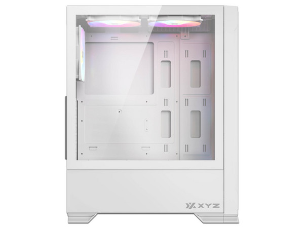 Gabinete XYZ Airone 300-X Mesh, Mid Tower, ATX, Incluye 6 Ventiladores ARGB de 120mm, Panel de Cristal Templado, No Incluye Fuente de Poder. Color Blanco.
