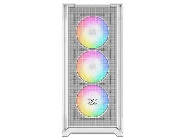 Gabinete XYZ Airone 300-X Mesh, Mid Tower, ATX, Incluye 6 Ventiladores ARGB de 120mm, Panel de Cristal Templado, No Incluye Fuente de Poder. Color Blanco.