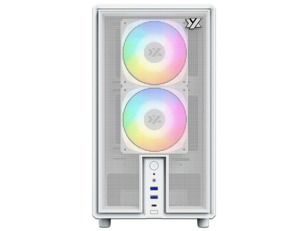 Gabinete XYZ Atom, Mid Tower, Micro-ATX, Panel de Cristal Templado, No Incluye Fuente de Poder. Color Blanco.