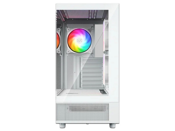 Gabinete XYZ AURORAX 50, Mid Tower, E-ATX, Incluye 4 Ventiladores ARGB de 120mm, Cristal Templado, No Incluye Fuente de Poder. Color Blanco.