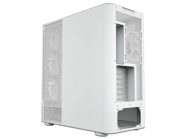 Gabinete XYZ Quantum Pro, Mid Tower, ATX, Pantalla Lateral, Panel de Cristal Templado Curvado, No Incluye Fuente de Poder. Color Blanco.