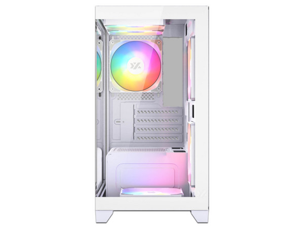 Gabinete XYZ Titanium View Lite, Mid Tower, Micro-ATX, Panel de Cristal Templado, No Incluye Fuente de Poder. Color Blanco.