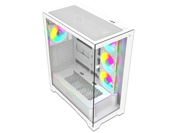 Gabinete XZEAL XZ160, Full Tower, E-ATX, Incluye 3 Ventiladores de 120mm, No Incluye Fuente de Poder. Color Blanco.